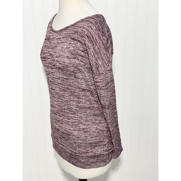 Athleta Gap Women's Pose Layer Top Cutout‎ Back Heather Purple Pink Marble XS - Picture 6 of 11